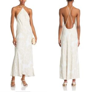 NWT FARM Rio Off White Floral Maxi Dress | Halter | XL